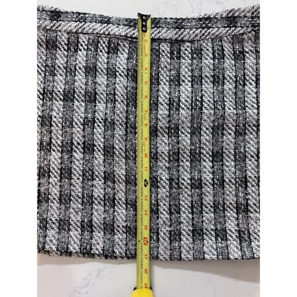 Y2K Plaid Tweed Mini Skirt Women's XXL Preppy Black White Just Fab Clueless - Picture 8 of 10